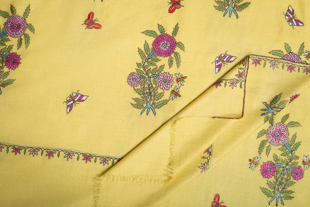 Shuhul Daffodil  Butidar Pashmina Shawl