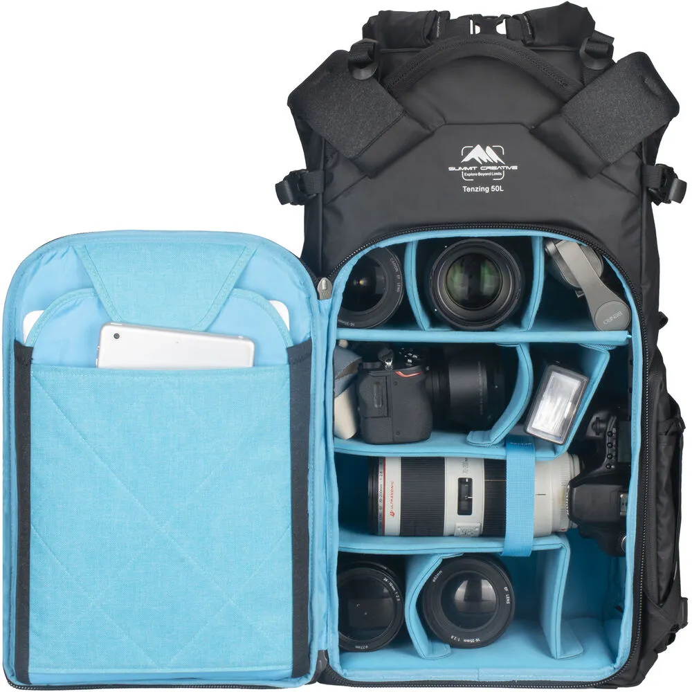 Summit Creative XLarge Rolltop Camera Backpack Tenzing 50L