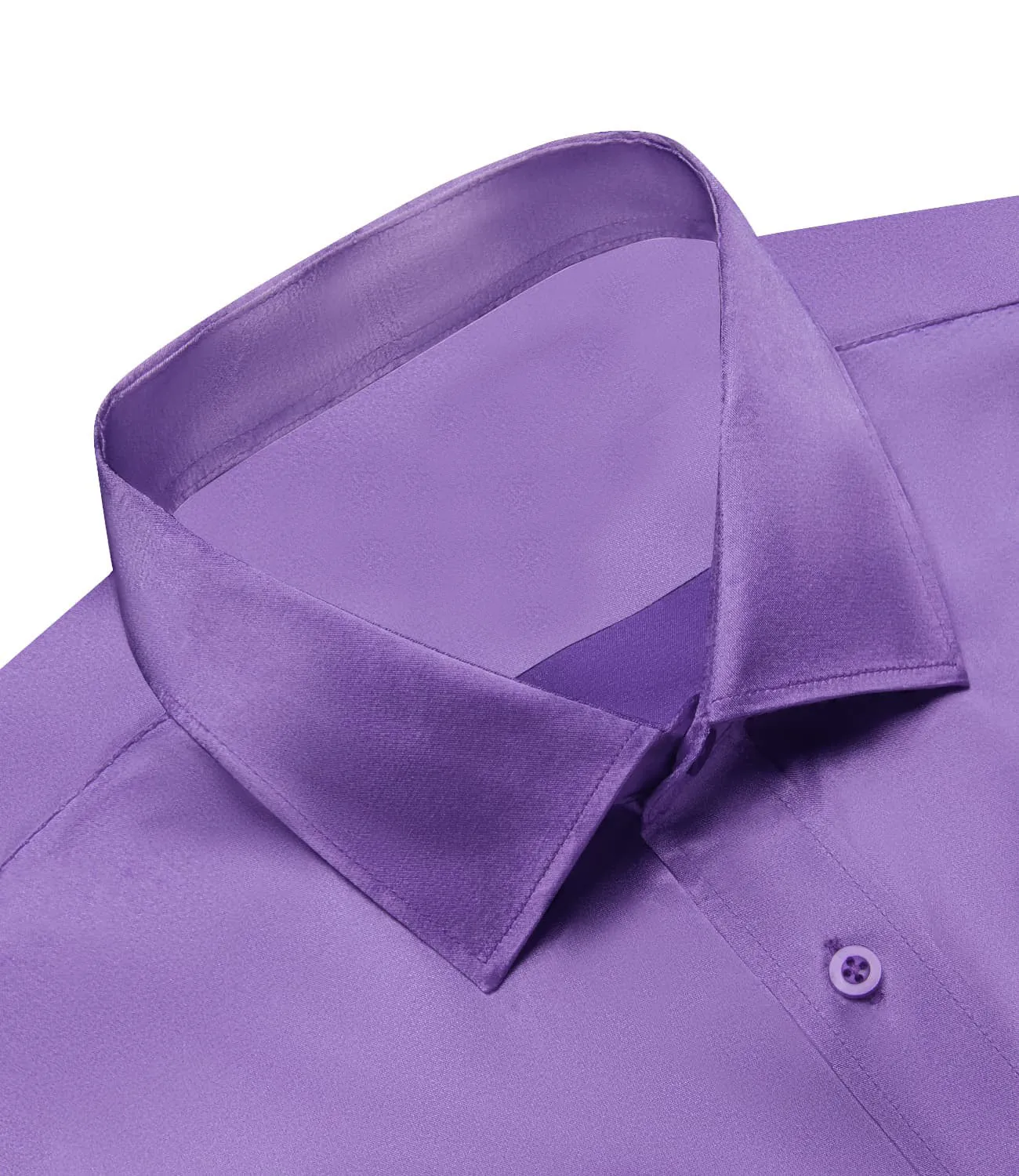 Ties2you Dress Shirt Design Orchid Purple Solid Mens Short Sleeve Button Up Shirt