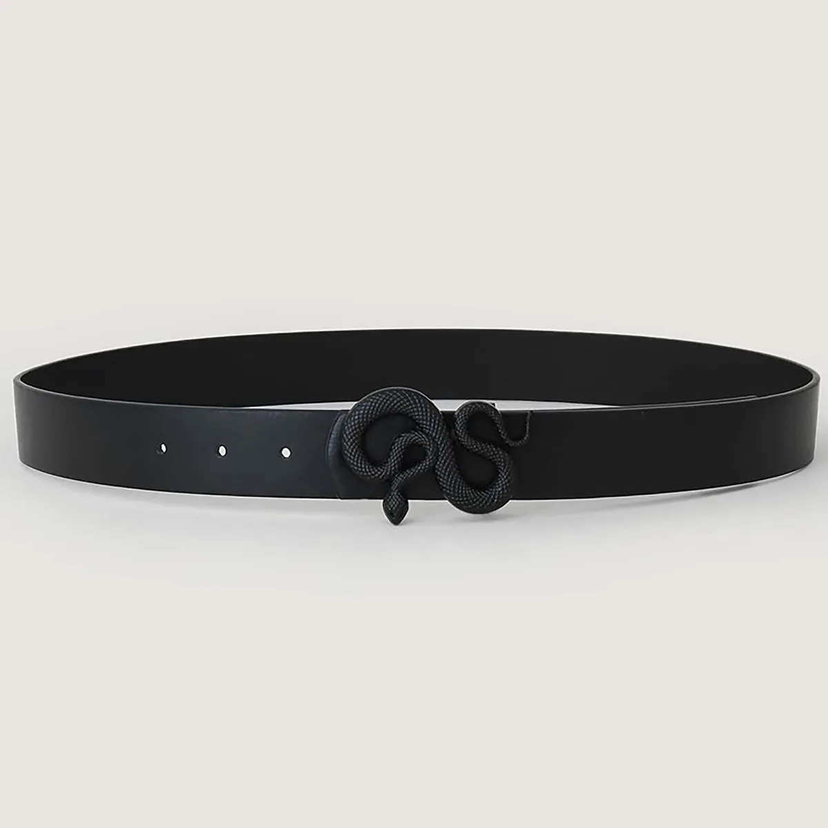 Versatile Mens PU Leather Belt Black Animal Design Perfect Gift