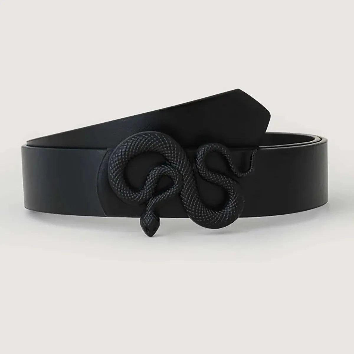 Versatile Mens PU Leather Belt Black Animal Design Perfect Gift
