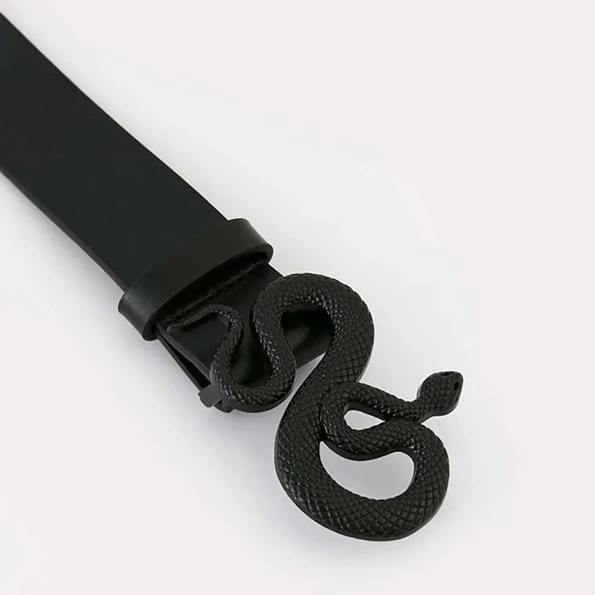 Versatile Mens PU Leather Belt Black Animal Design Perfect Gift