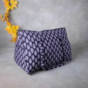 Weekender Travel Bag Black Colour with White Flower Design.