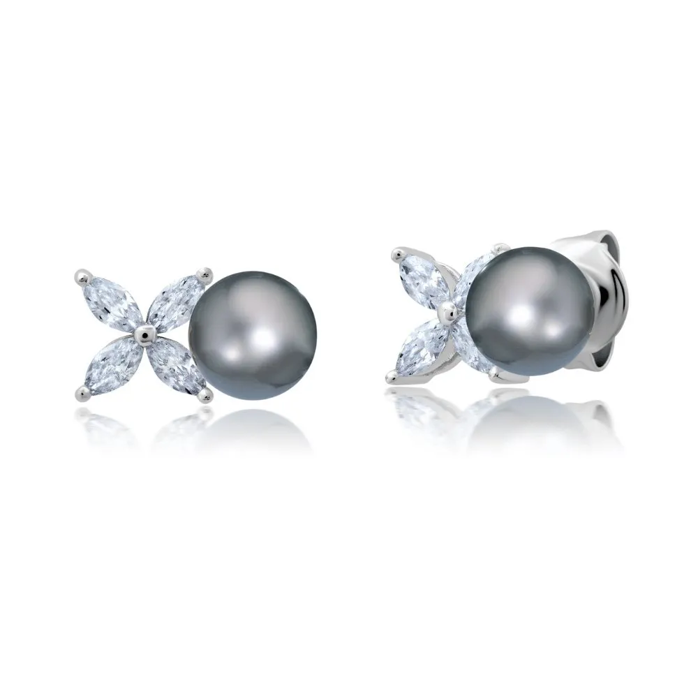 XOXO Grey Pearl Earrings